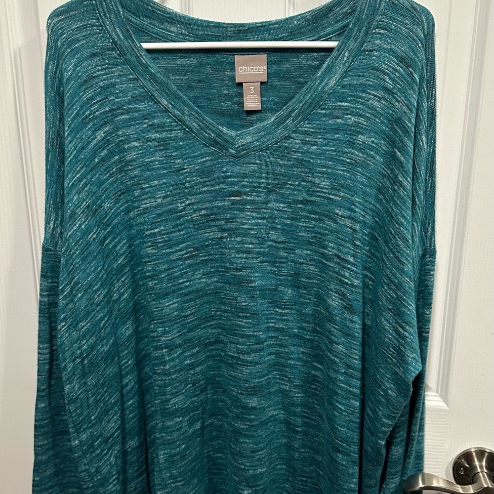 Chico's Blue Long Sleeve Top